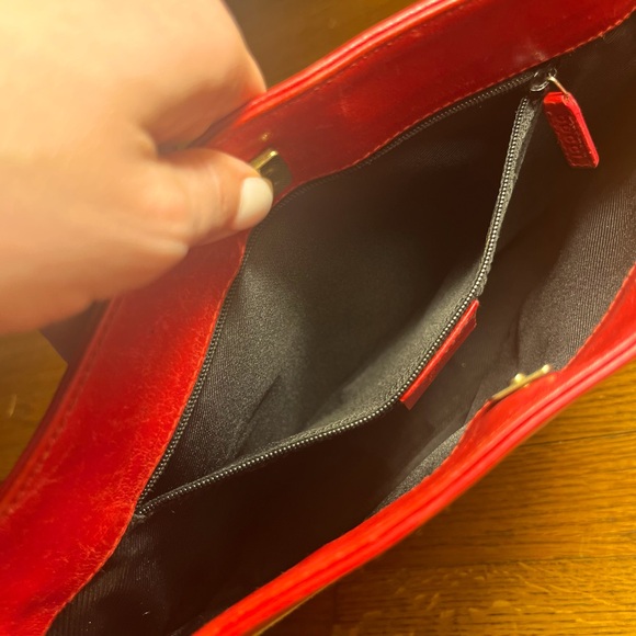 EUC Gucci GG Red trimmed Canvas Handbag. - Picture 12 of 14